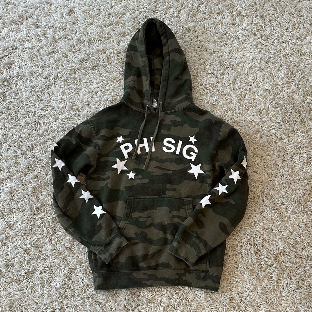 Phi Sigma Sigma Camouflage Hoodie with Star Accents